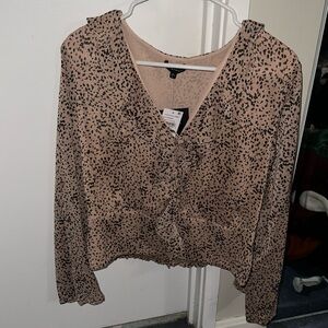 Pleione Ruffle Long Sleeve Women’s Blouse